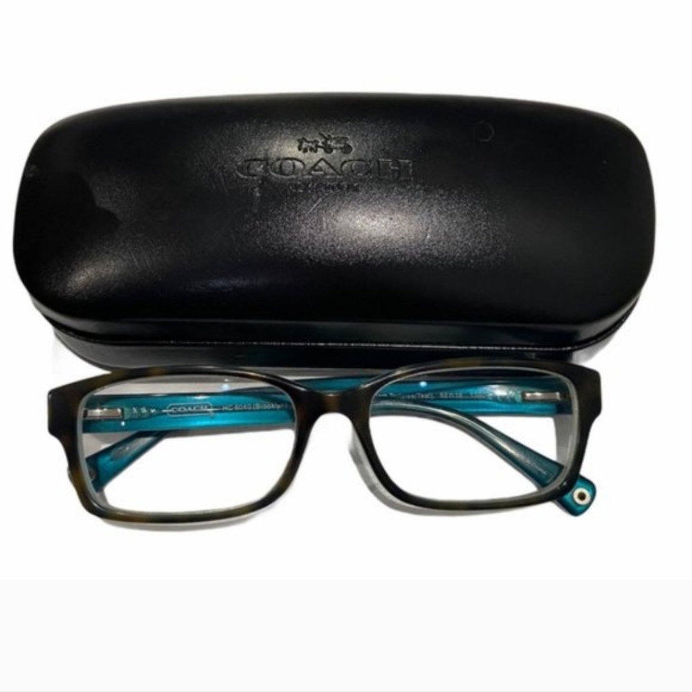Coach Brooklyn Dark Tortoise Blue Green Teal 5116 HC 6040 Eyeglasses Black Case